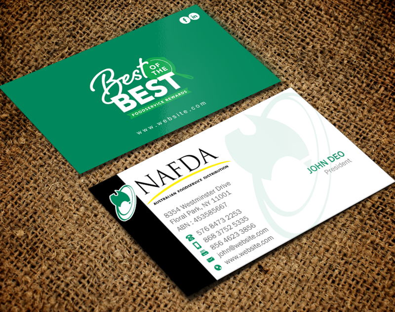 Diseño de Tarjeta de Presentación por Brand aid para NAFDA Limited | Diseño #11028538