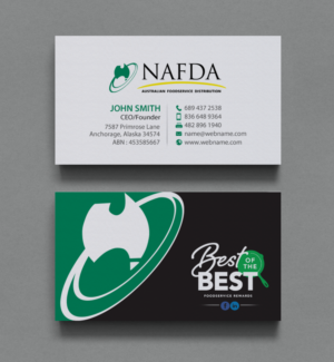 Design de Carte de Visite par chandrayaan.creative pour NAFDA Limited | Design : #11005703