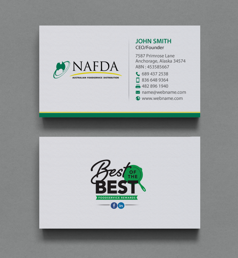 Business Card Design by chandrayaan.creative for NAFDA Limited | Design #11005707