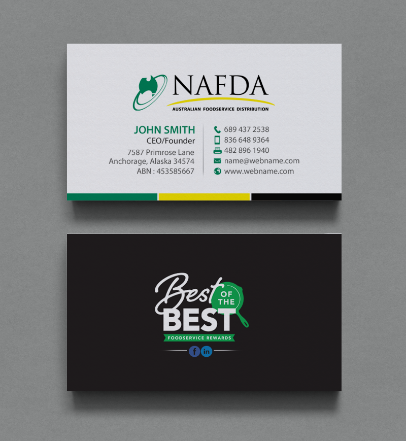 Business Card Design by chandrayaan.creative for NAFDA Limited | Design #11005709