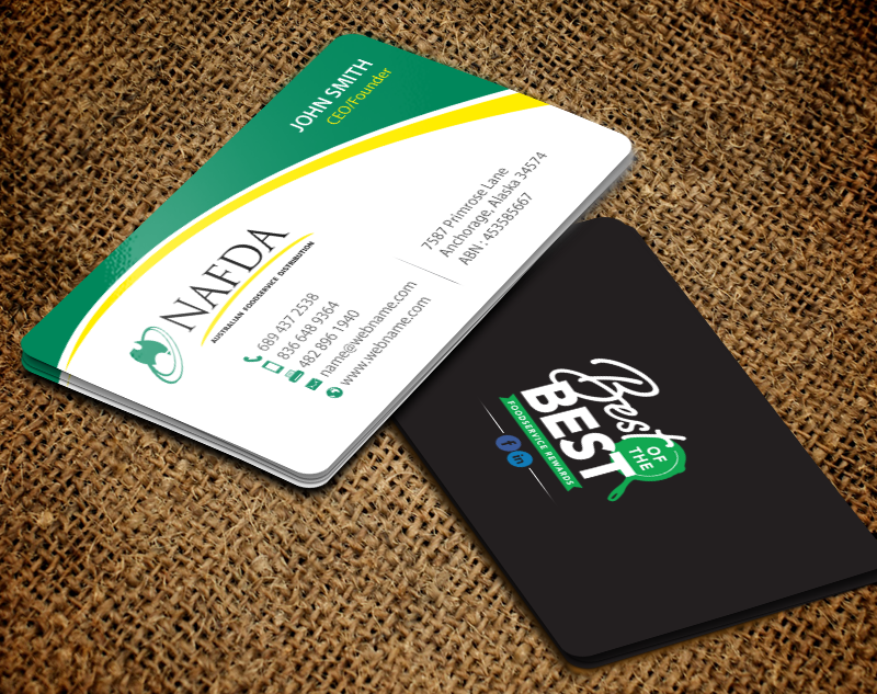 Business Card Design by chandrayaan.creative for NAFDA Limited | Design #11005719