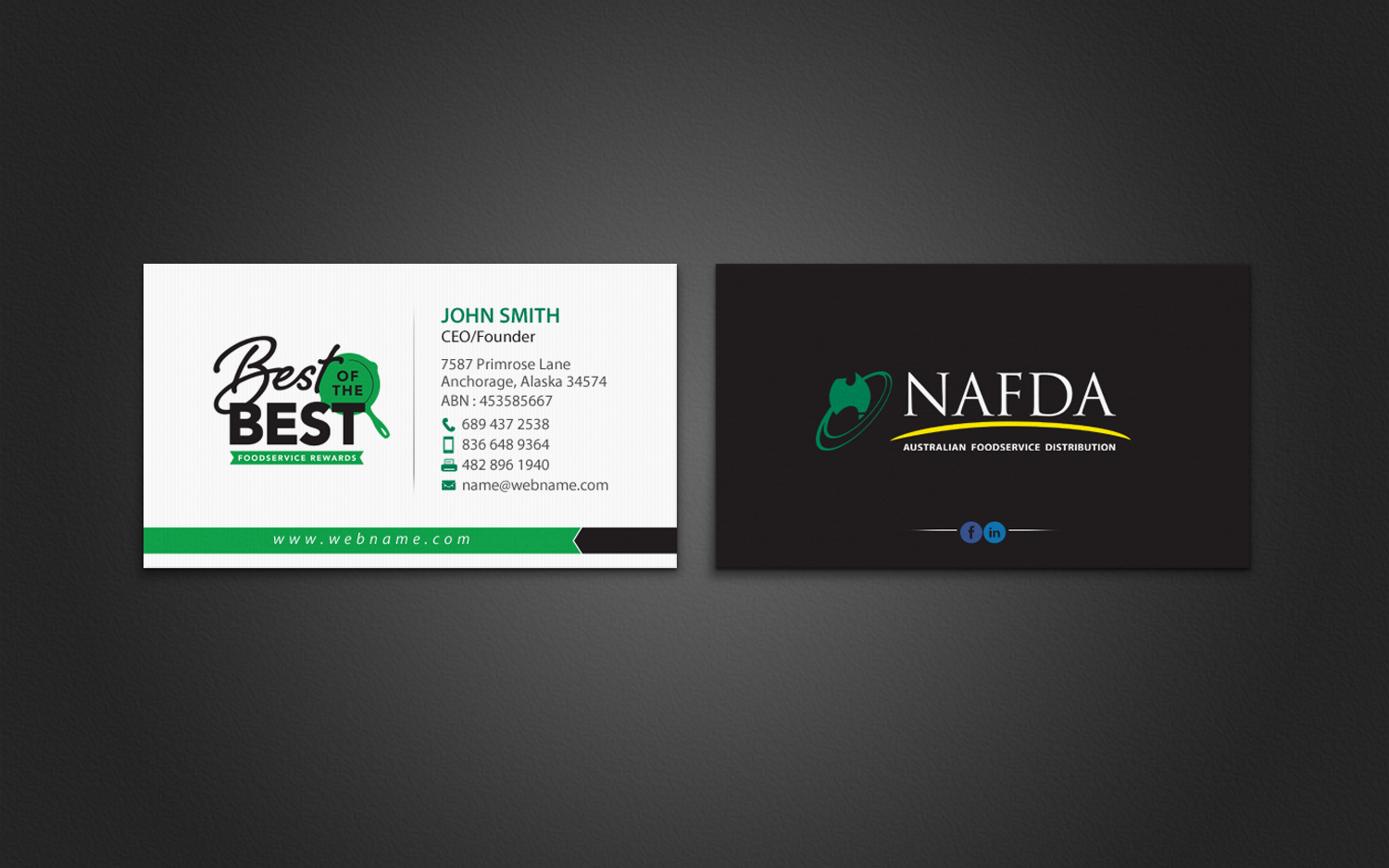 Business Card Design by chandrayaan.creative for NAFDA Limited | Design #11028413