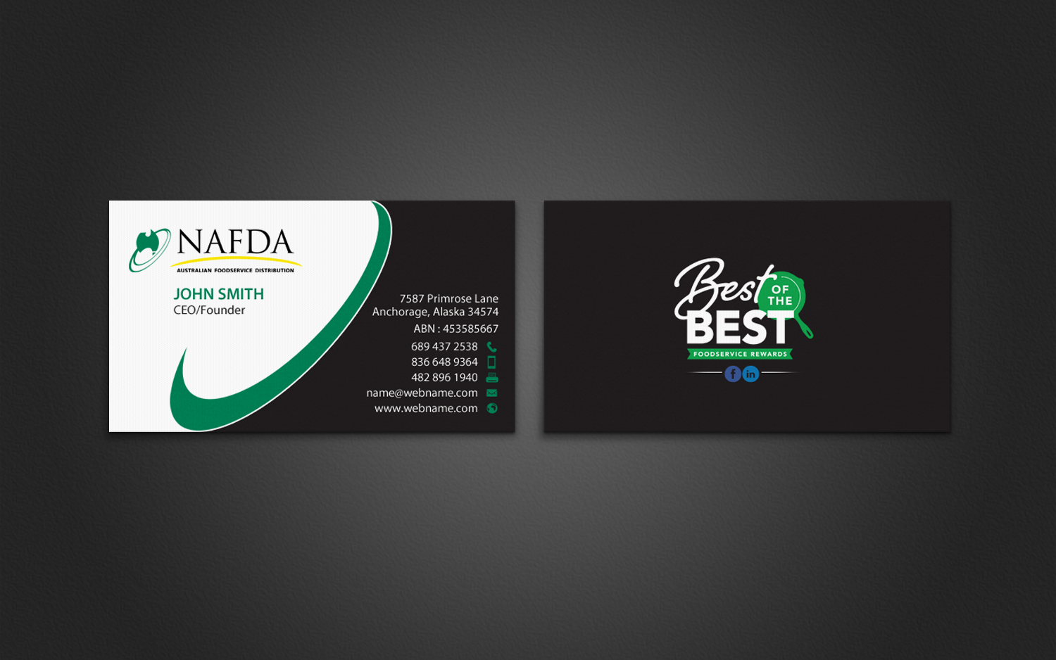 Business Card Design by chandrayaan.creative for NAFDA Limited | Design #11028424