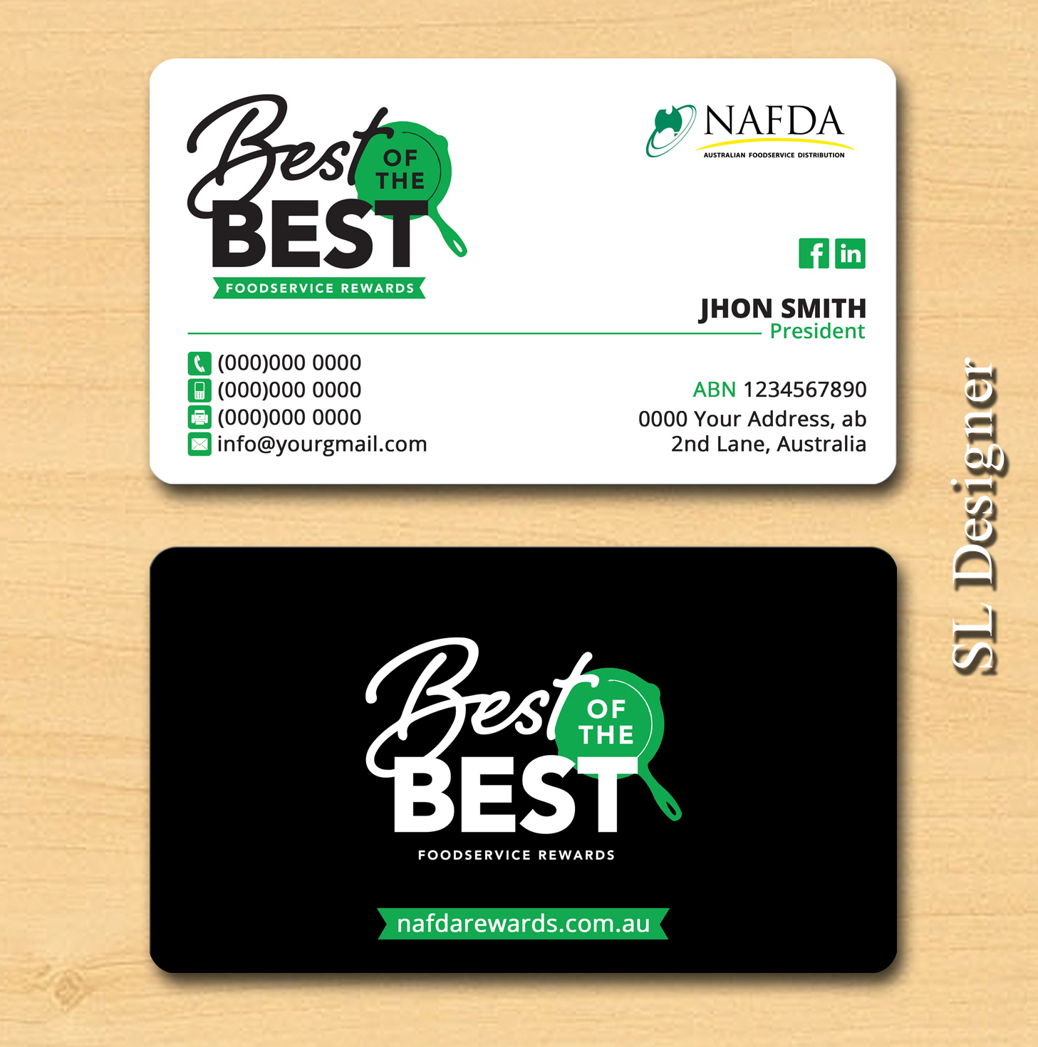 Business Card Design by SL Designer for NAFDA Limited | Design #11004589