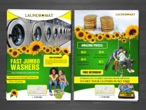 Flyer for a new laundromat (coin laundry)