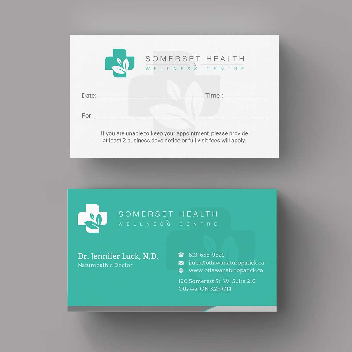 Business Card Design by INDIAN_Ashok for Somerset Health & Wellness Centre | Design #11024218