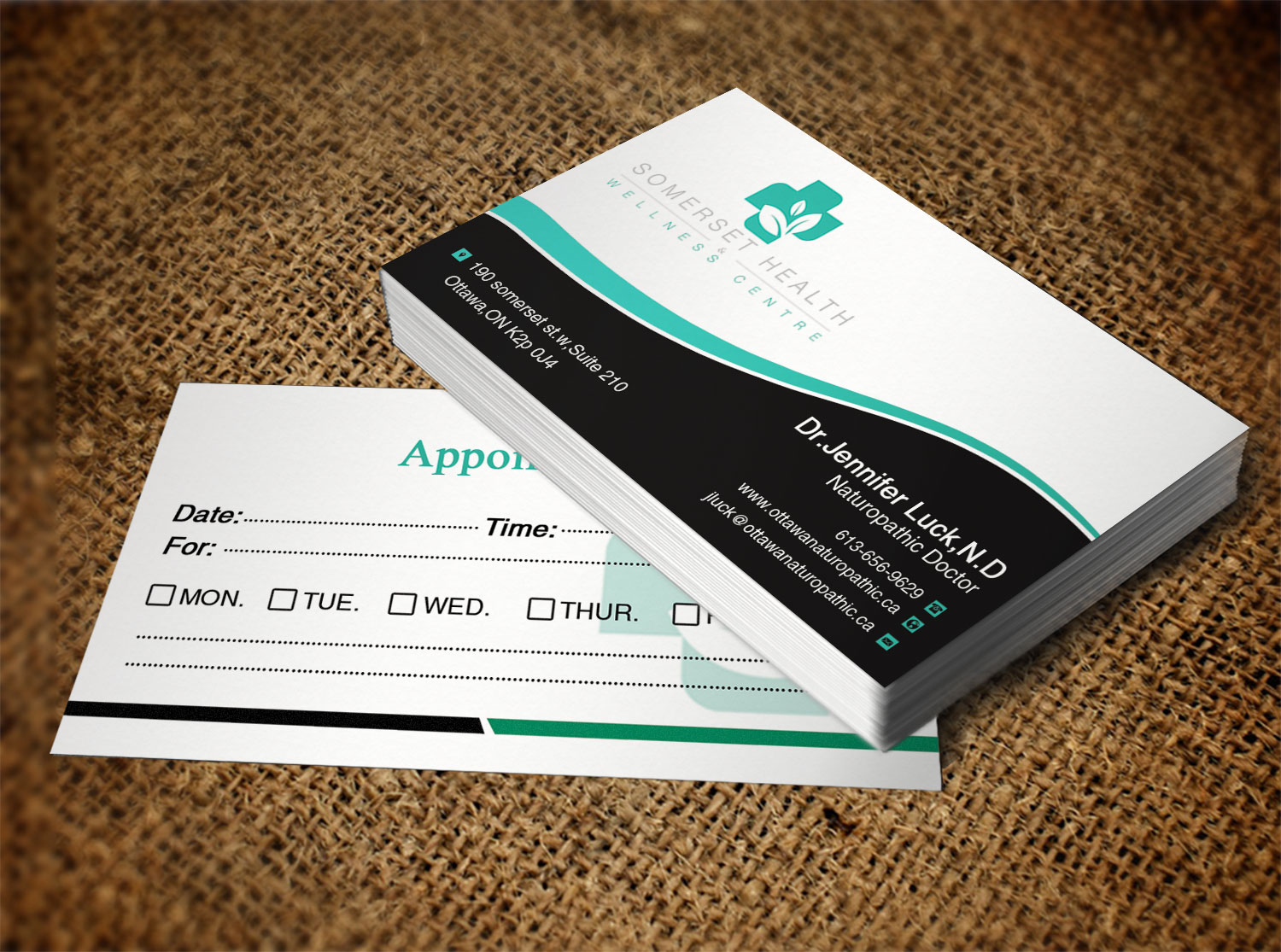 Business Card Design by Lanka Ama for Somerset Health & Wellness Centre | Design #11016416
