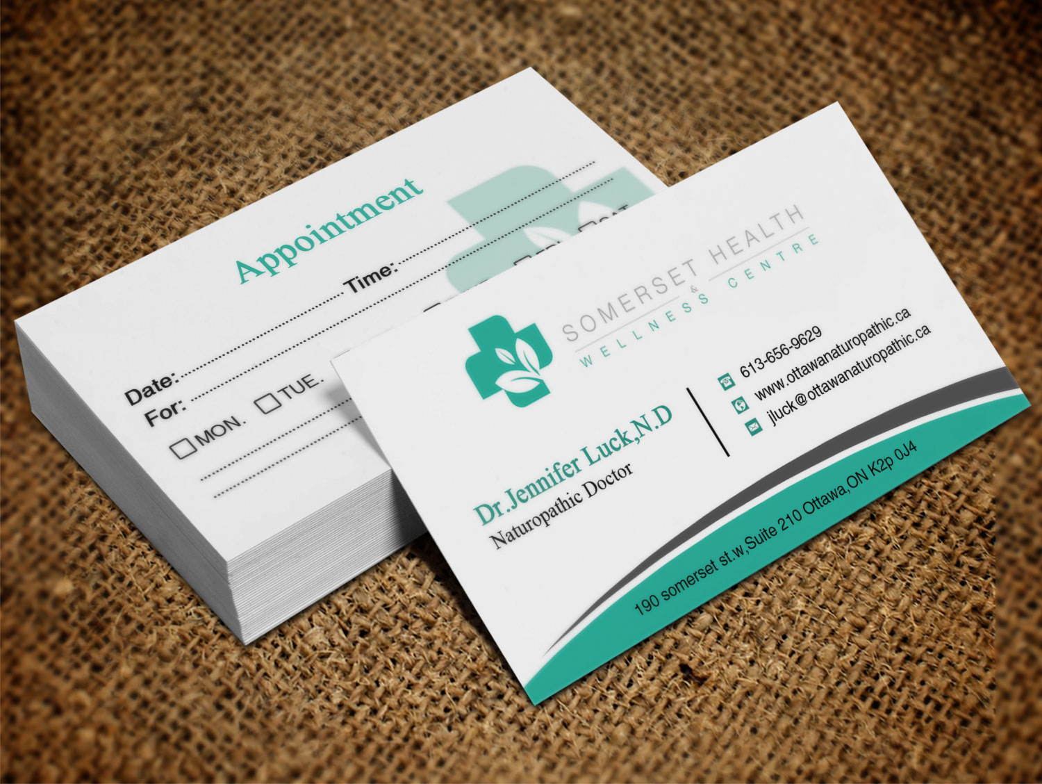 Business Card Design by Lanka Ama for Somerset Health & Wellness Centre | Design #11016444