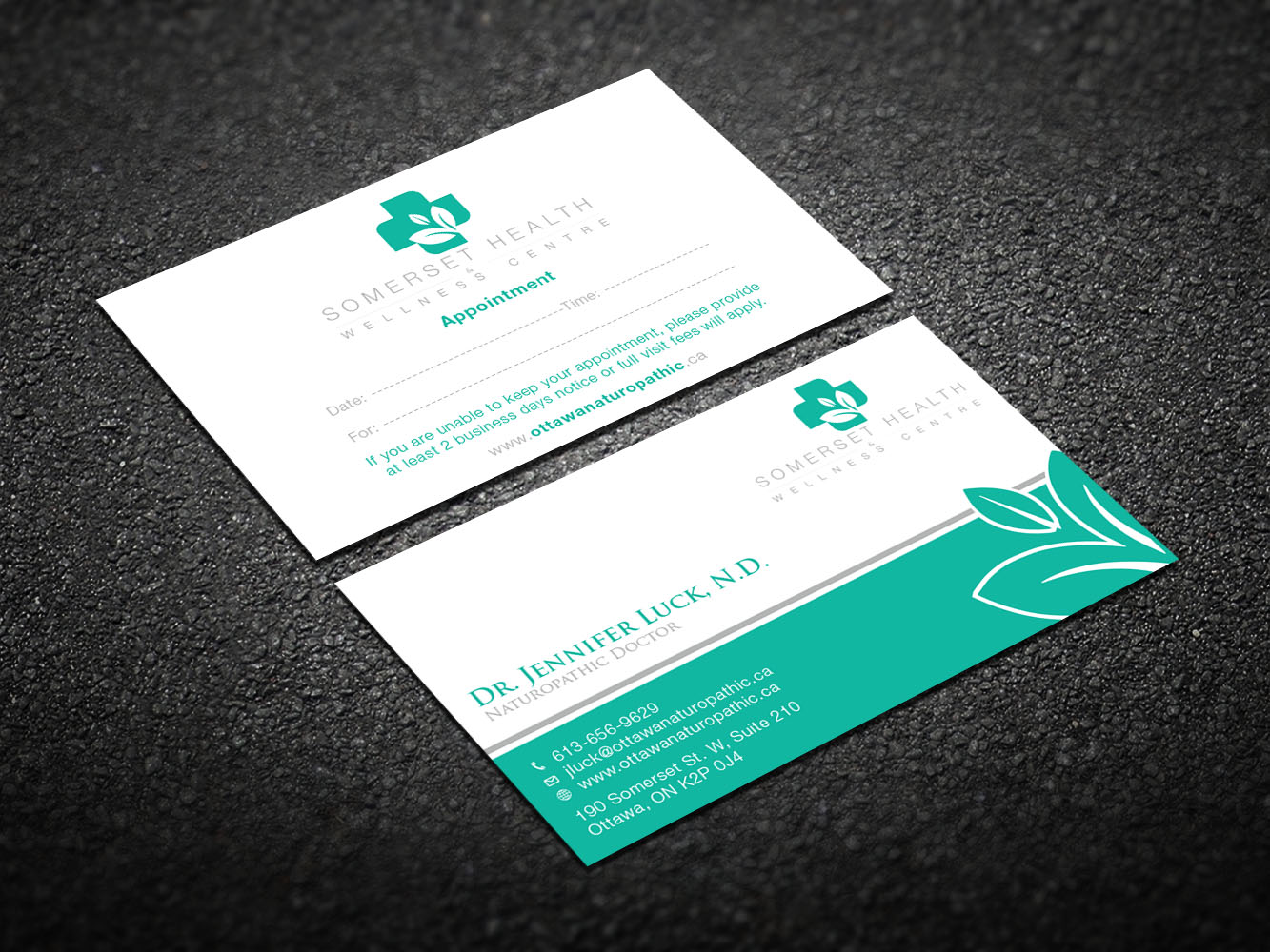 Diseño de Tarjeta de Presentación por Verified artistry (Design garden) para Somerset Health & Wellness Centre | Diseño #11033766
