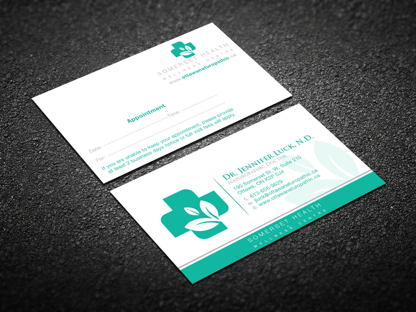 Visitenkarten-Design von Verified artistry (Design garden) für Somerset Health & Wellness Centre | Design #11033767