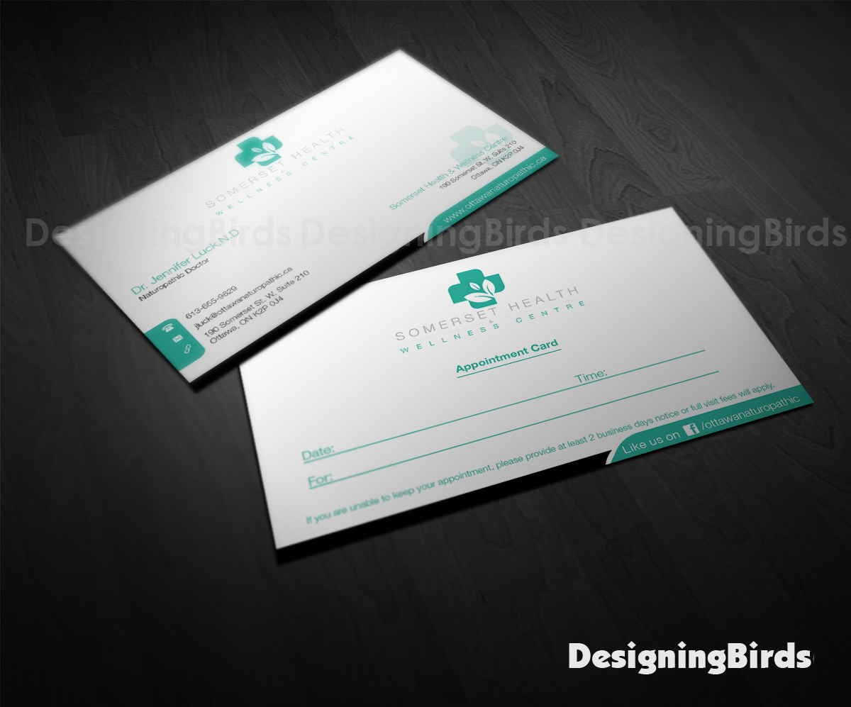 Business Card Design by Designing Birds for Somerset Health & Wellness Centre | Design #11012744