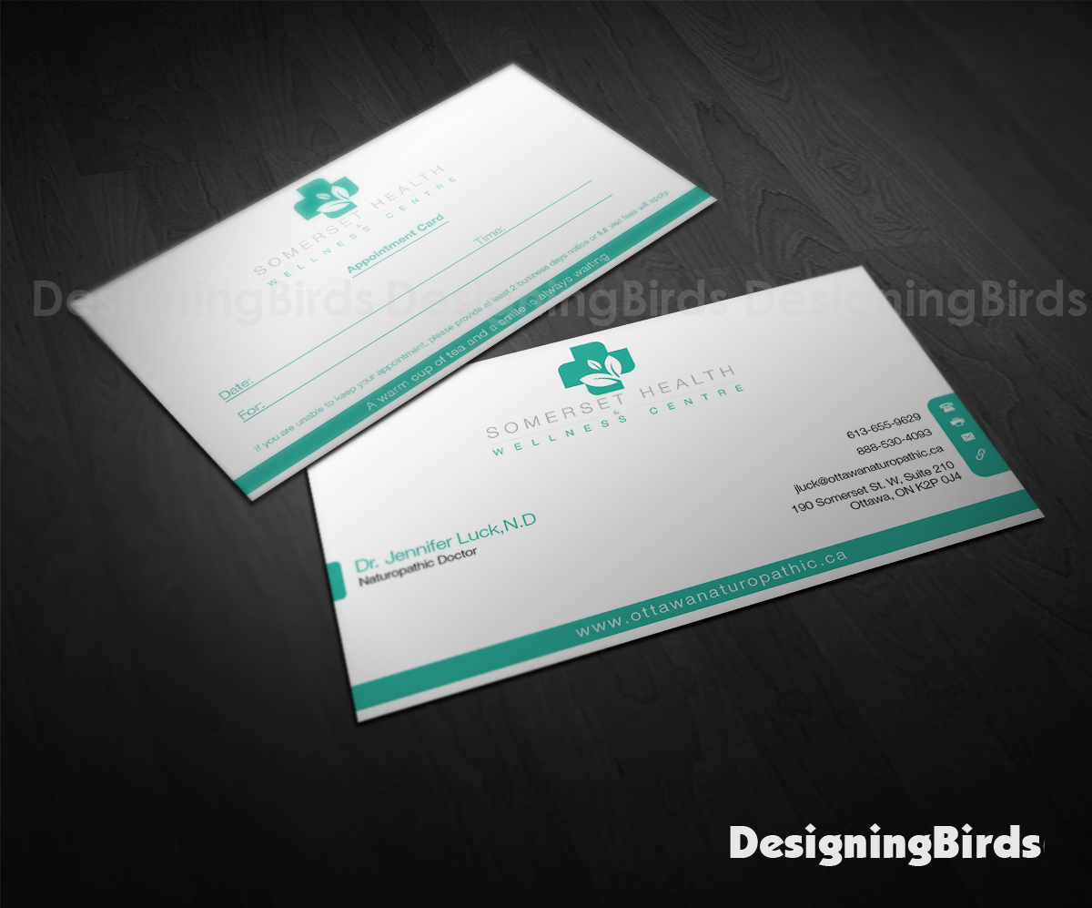 Business Card Design by Designing Birds for Somerset Health & Wellness Centre | Design #11012948