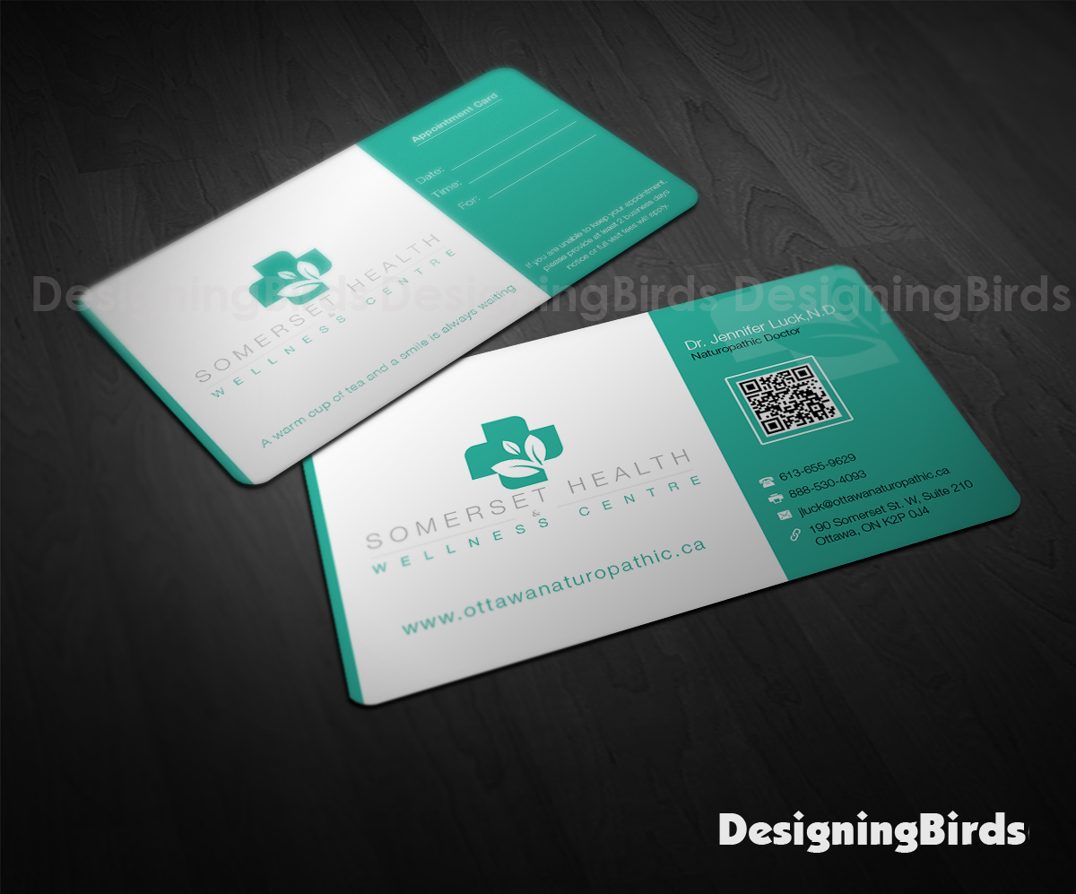Business Card Design by Designing Birds for Somerset Health & Wellness Centre | Design #11013685