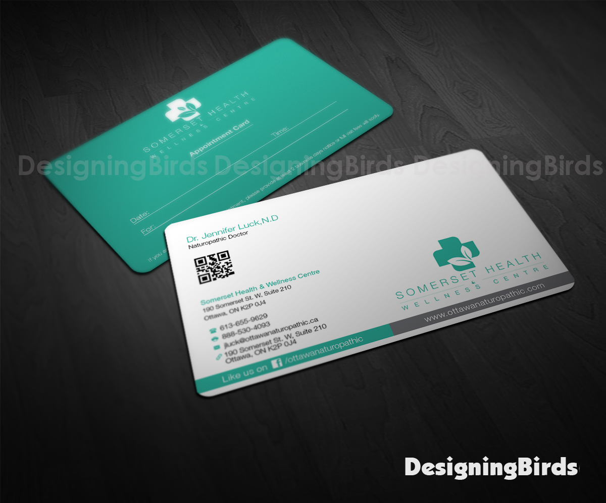 Business Card Design by Designing Birds for Somerset Health & Wellness Centre | Design #11017596