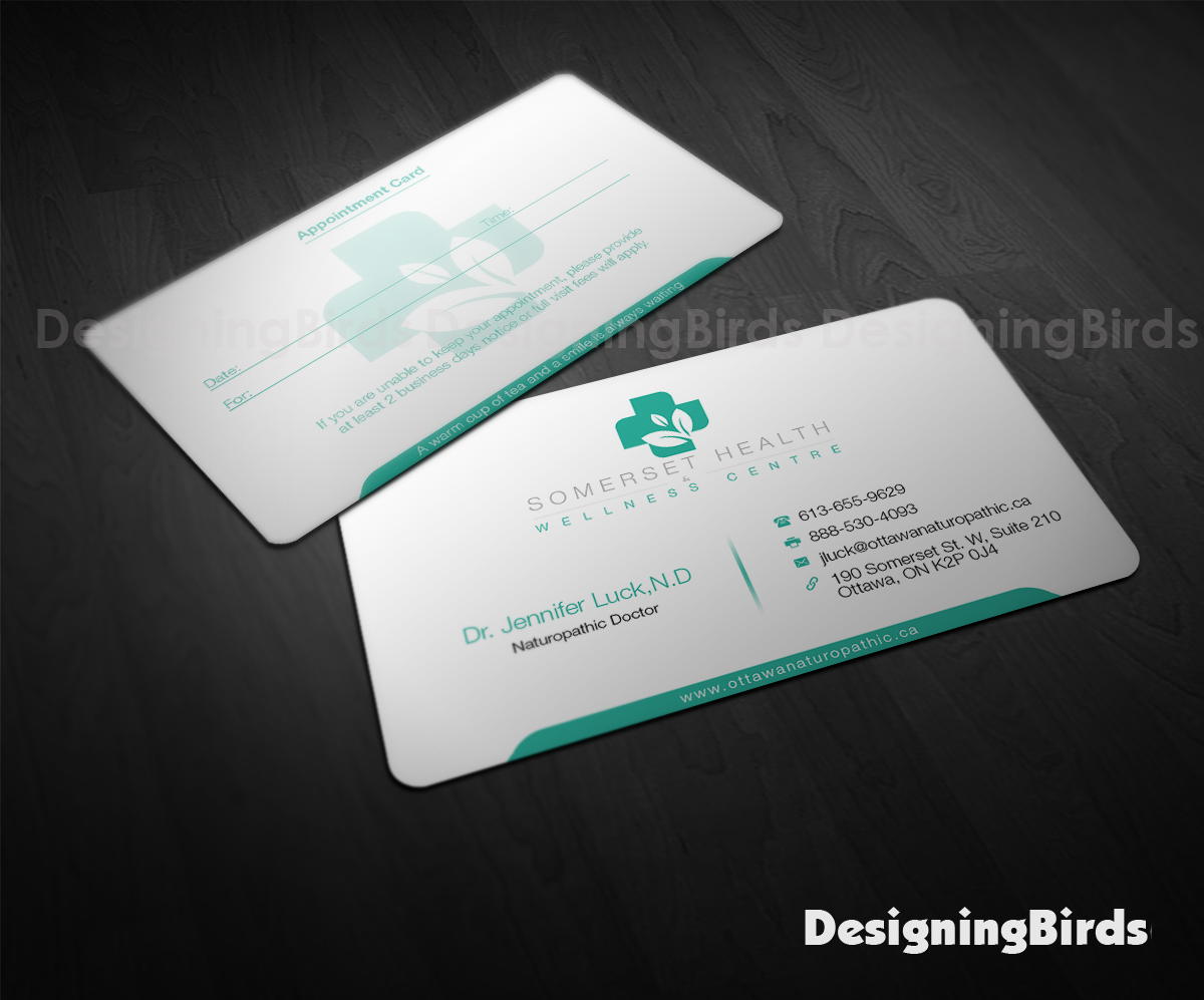Business Card Design by Designing Birds for Somerset Health & Wellness Centre | Design #11021563