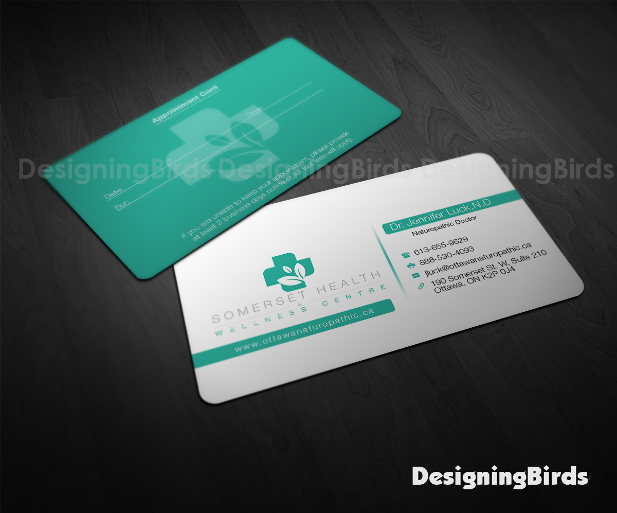 Business Card Design by Designing Birds for Somerset Health & Wellness Centre | Design #11021746