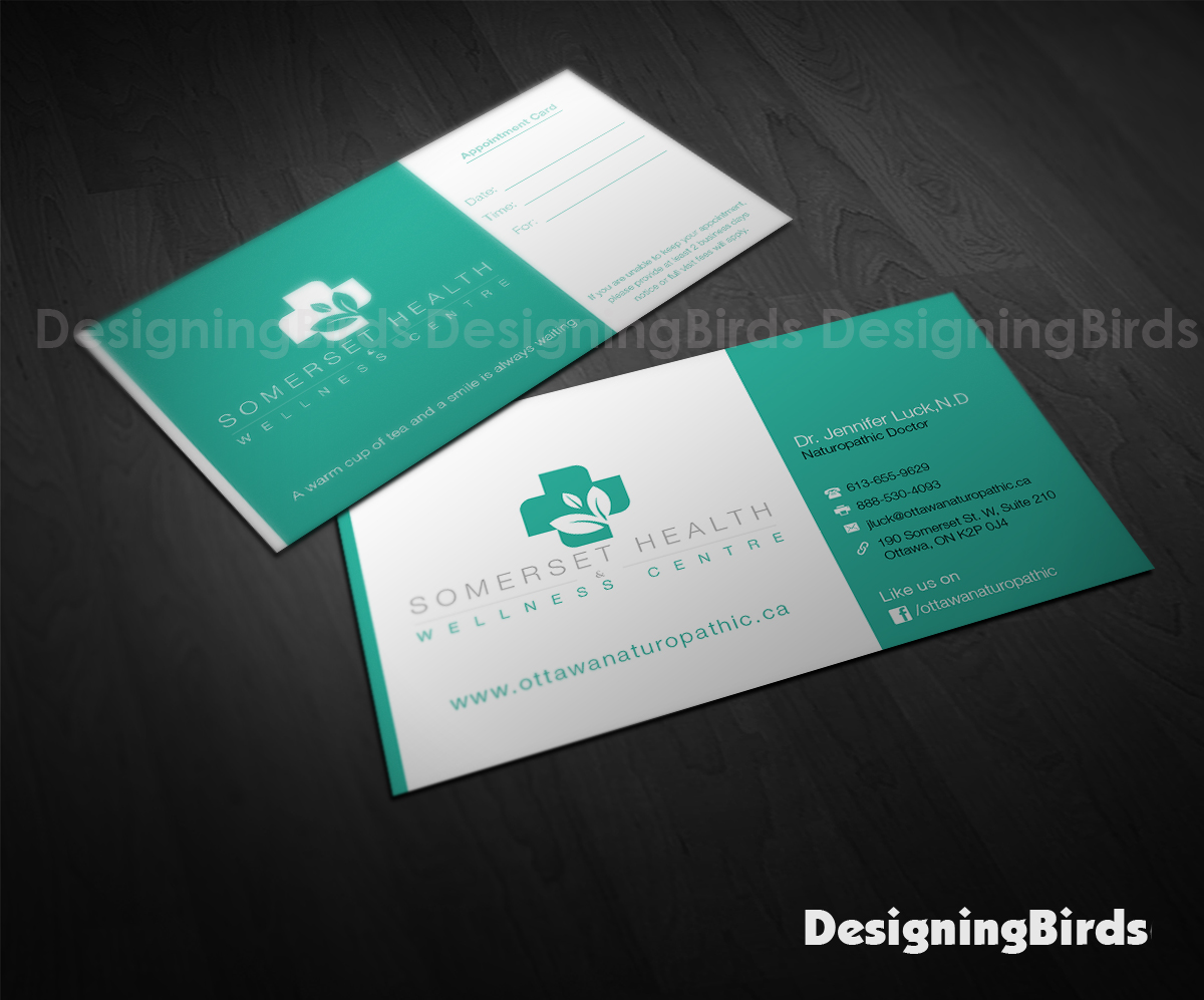 Business Card Design by Designing Birds for Somerset Health & Wellness Centre | Design #11023299