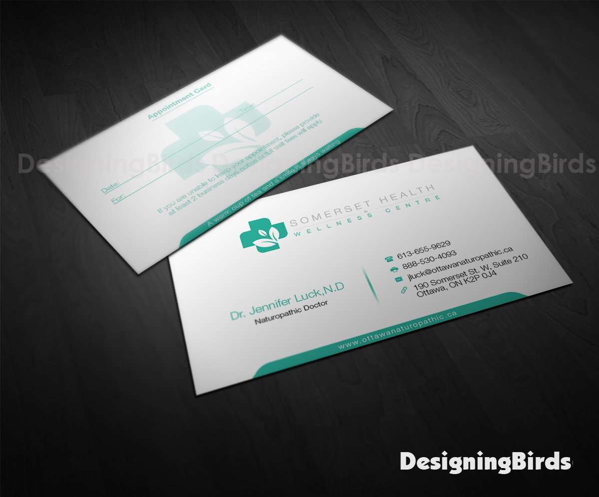 Business Card Design by Designing Birds for Somerset Health & Wellness Centre | Design #11023373