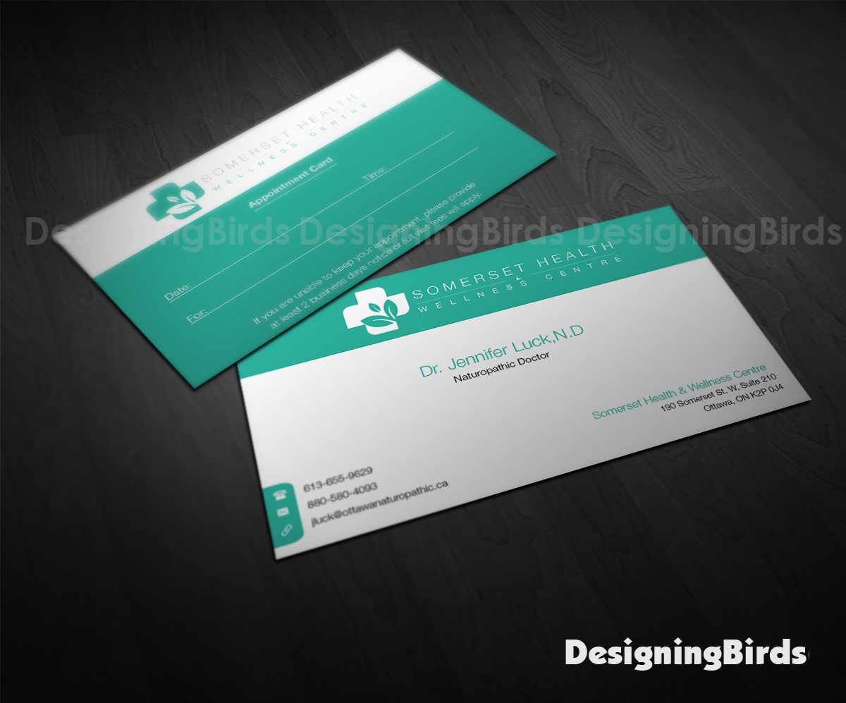 Business Card Design by Designing Birds for Somerset Health & Wellness Centre | Design #11027977
