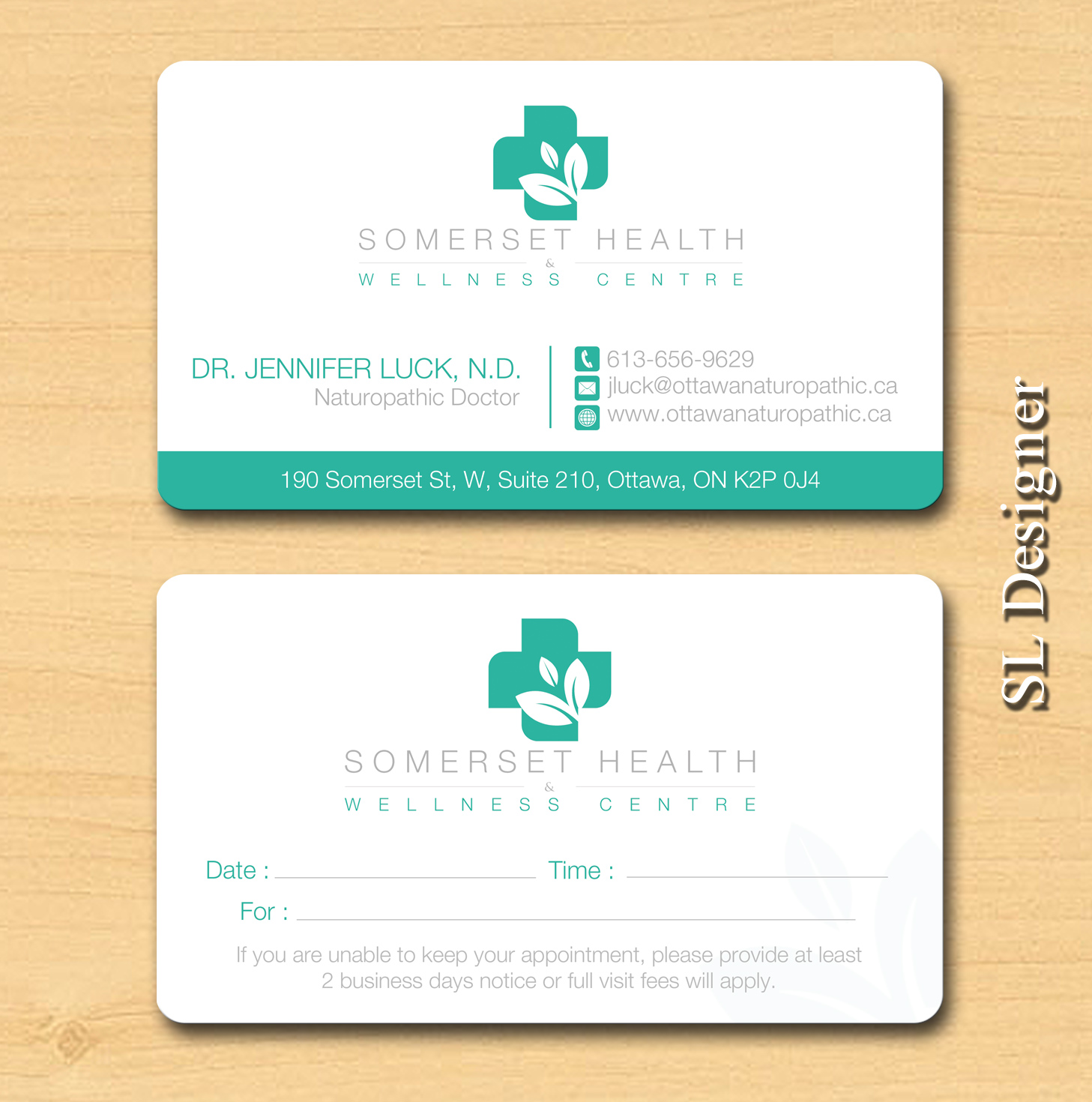 Diseño de Tarjeta de Presentación por SL Designer para Somerset Health & Wellness Centre | Diseño #11014750