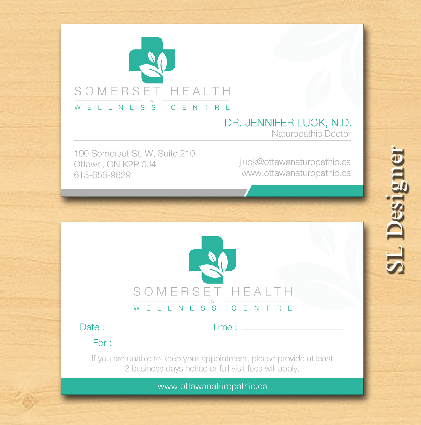 Diseño de Tarjeta de Presentación por SL Designer para Somerset Health & Wellness Centre | Diseño #11014762