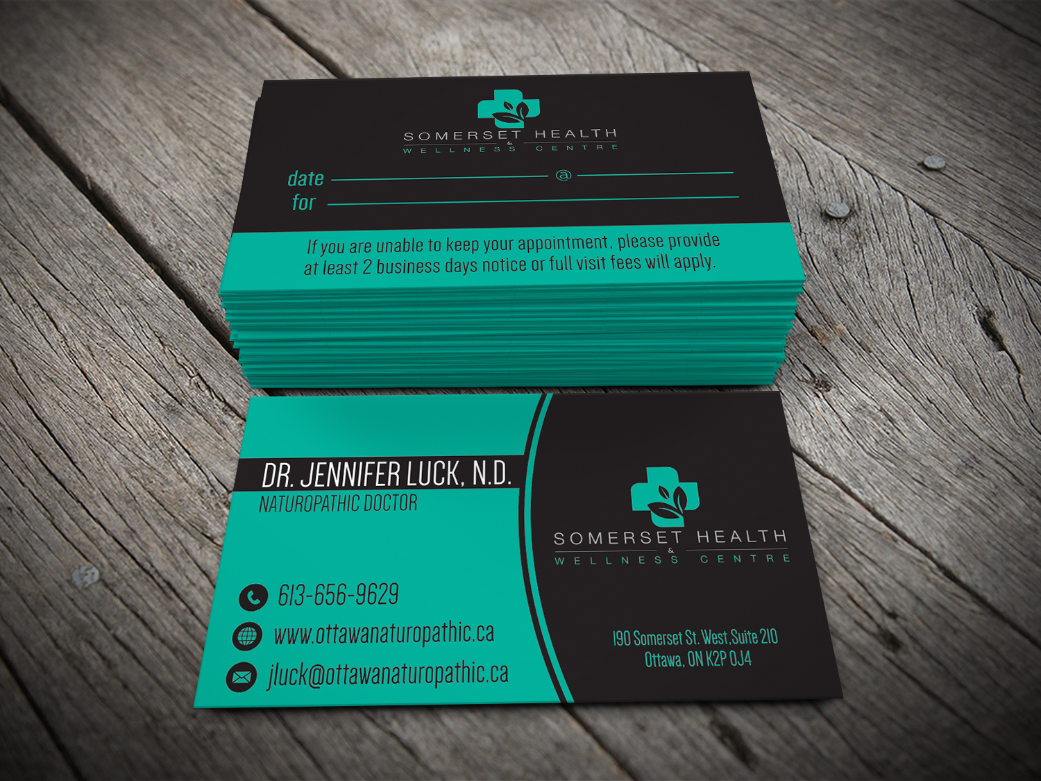Business Card Design by alhemique1 for Somerset Health & Wellness Centre | Design #11018998