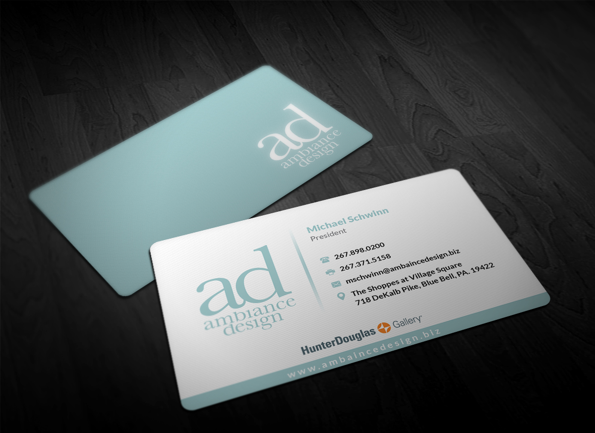Business Card Design by Pointless Pixels India for ambiance design | Design #11026686