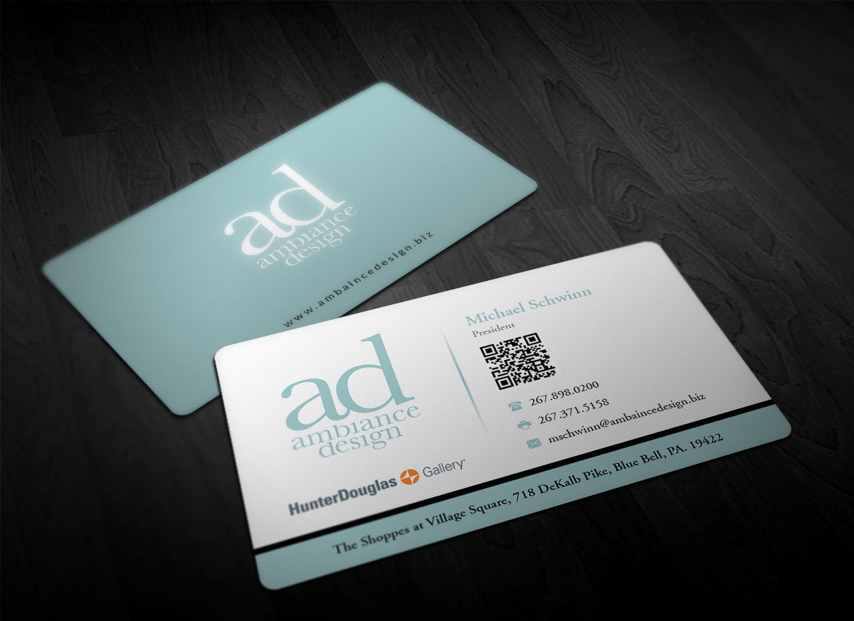 Business Card Design by Pointless Pixels India for ambiance design | Design #11028008
