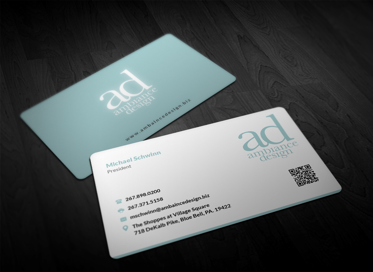 Business Card Design by Pointless Pixels India for ambiance design | Design #11028813
