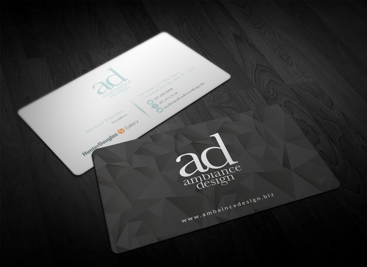 Business Card Design by Pointless Pixels India for ambiance design | Design #11028835