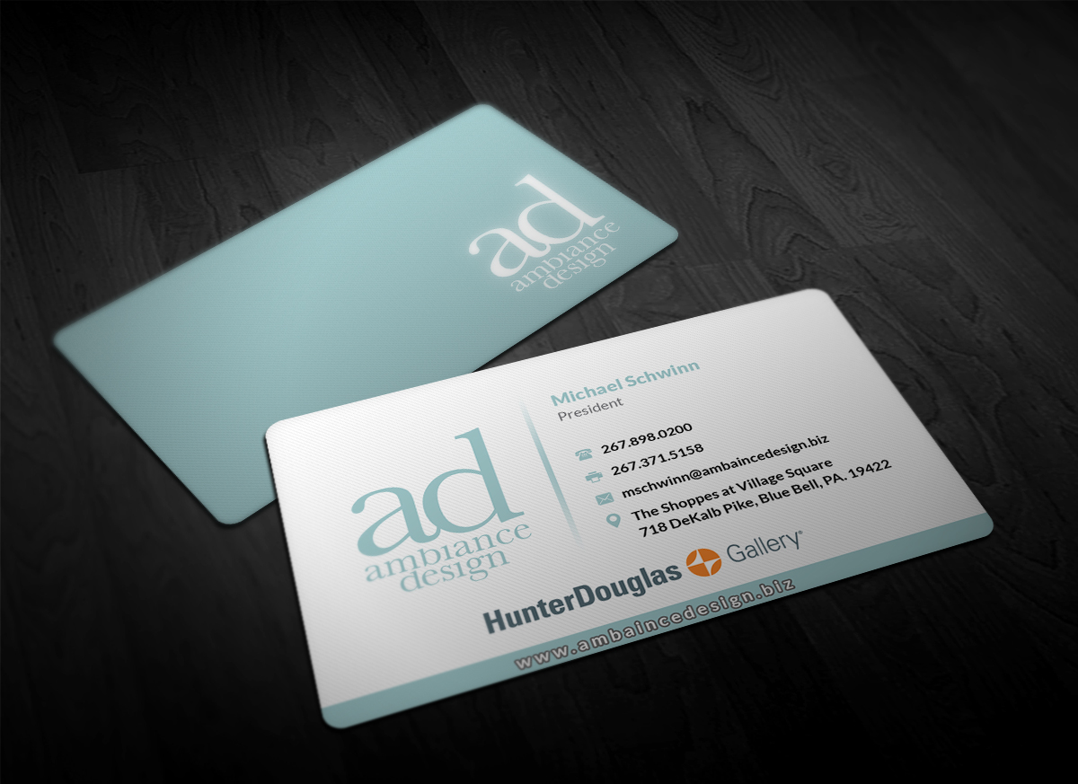 Business Card Design by Pointless Pixels India for ambiance design | Design #11029672