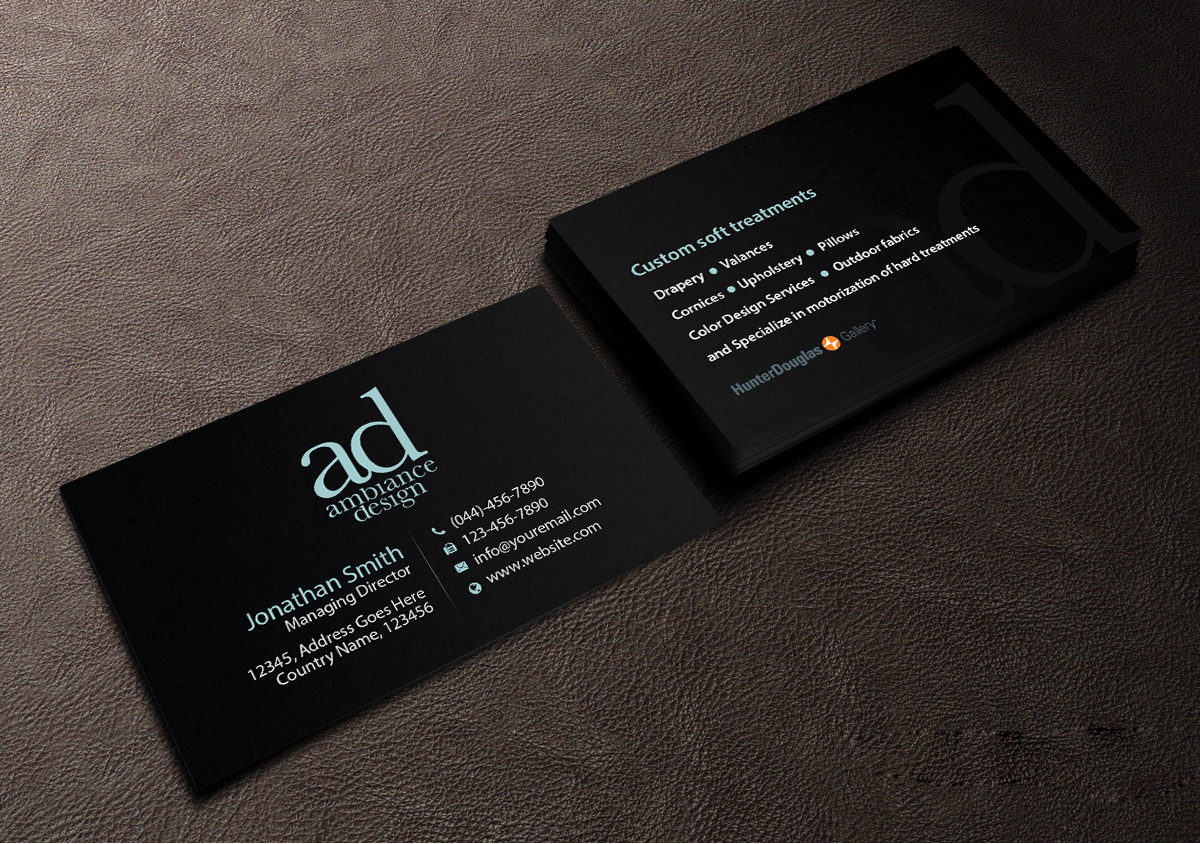 Business Card Design by Creations Box 2015 for ambiance design | Design #11030585