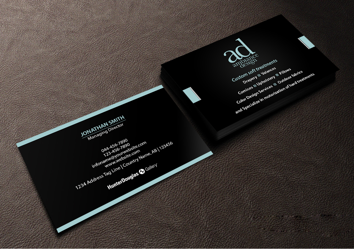 Business Card Design by Creations Box 2015 for ambiance design | Design #11030587