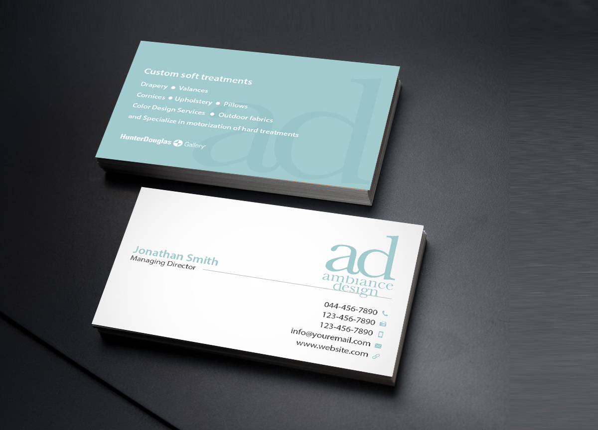 Business Card Design by Creations Box 2015 for ambiance design | Design #11030588
