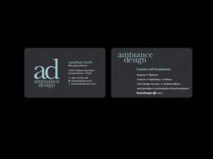 Visitenkarten-Design von Creations Box 2015 für ambiance design | Design: #11030592
