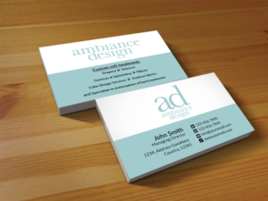 Visitenkarten-Design von Creations Box 2015 für ambiance design | Design: #11030593