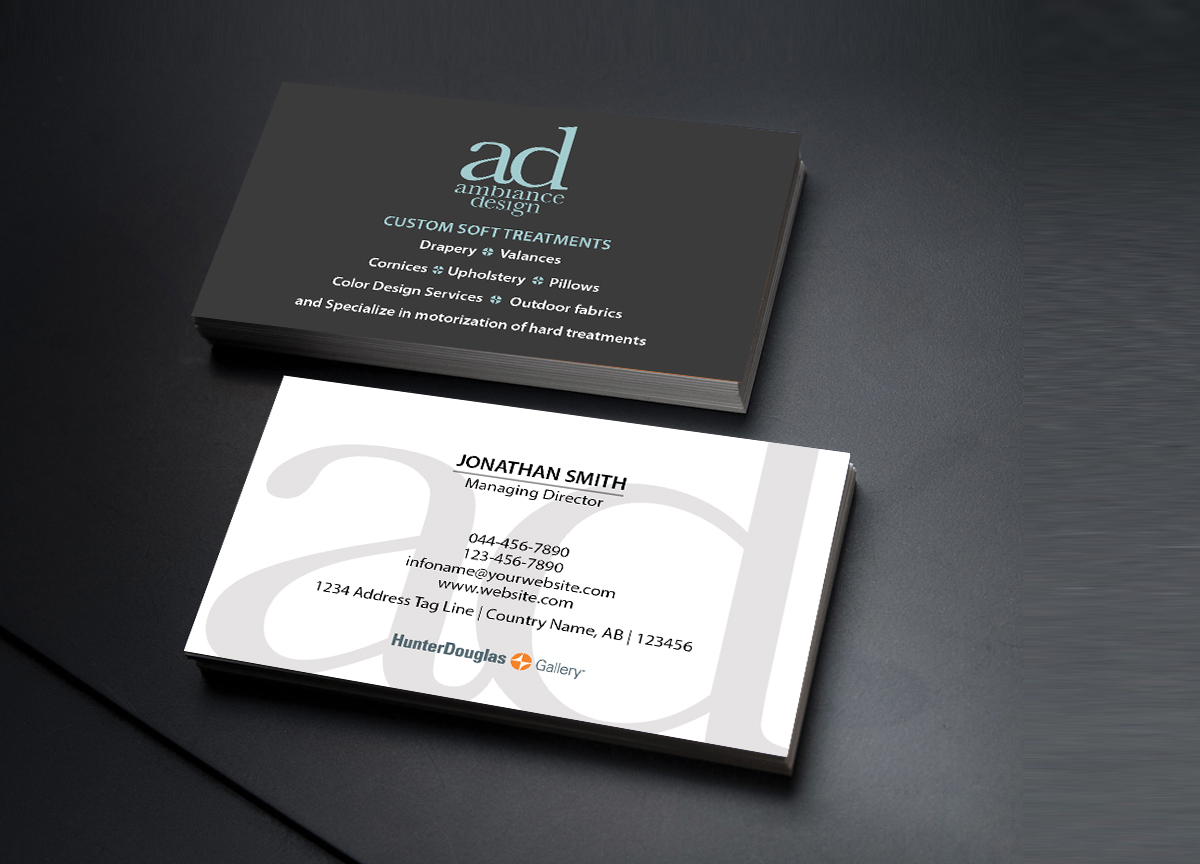 Business Card Design by Creations Box 2015 for ambiance design | Design #11030639