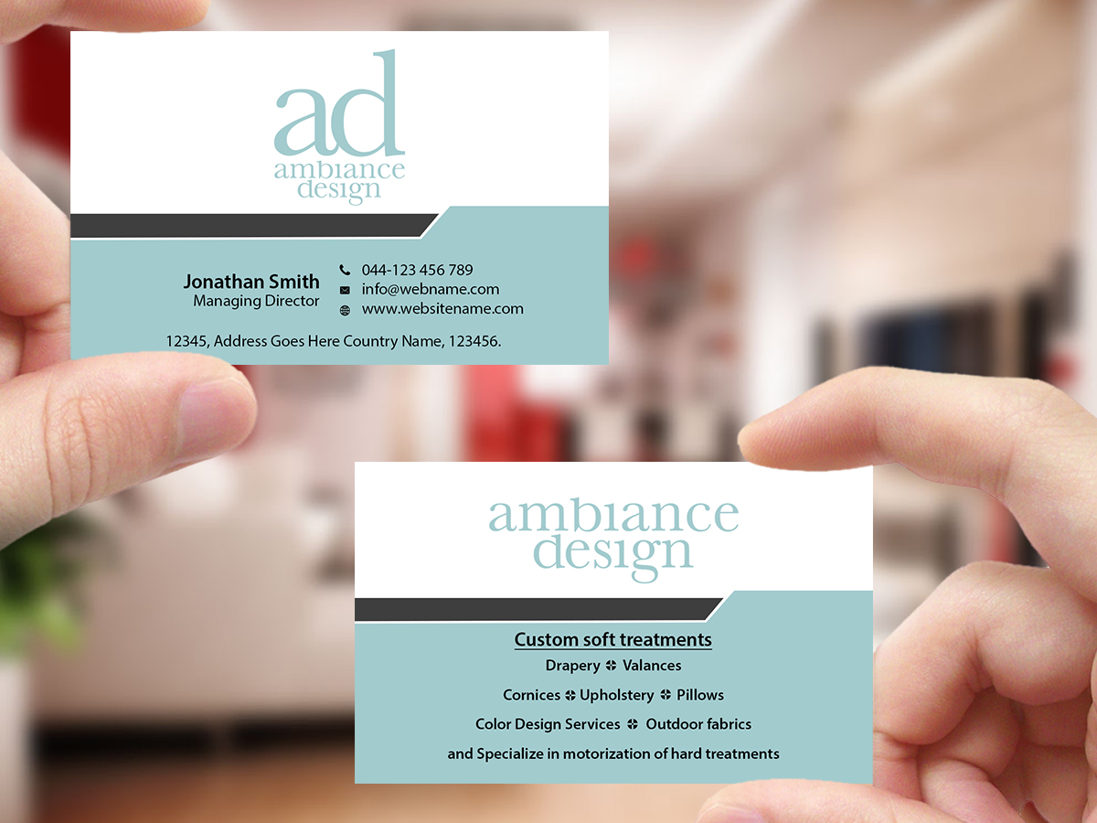 Business Card Design by Creations Box 2015 for ambiance design | Design #11030653
