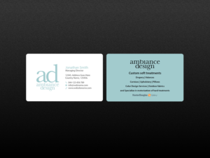 Design de Carte de Visite par Creations Box 2015 pour ambiance design | Design : #11030655