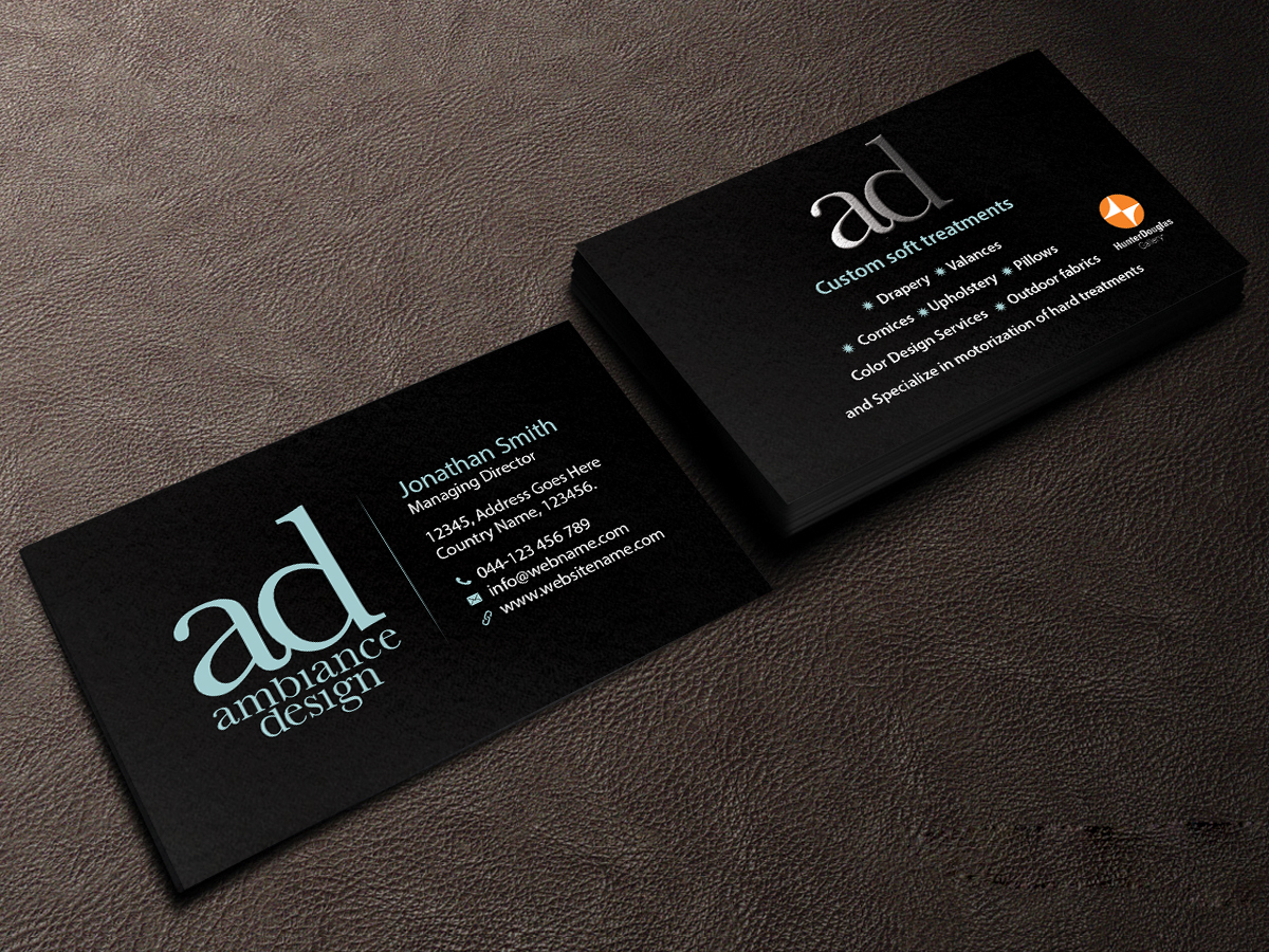 Business Card Design by Creations Box 2015 for ambiance design | Design #11030656