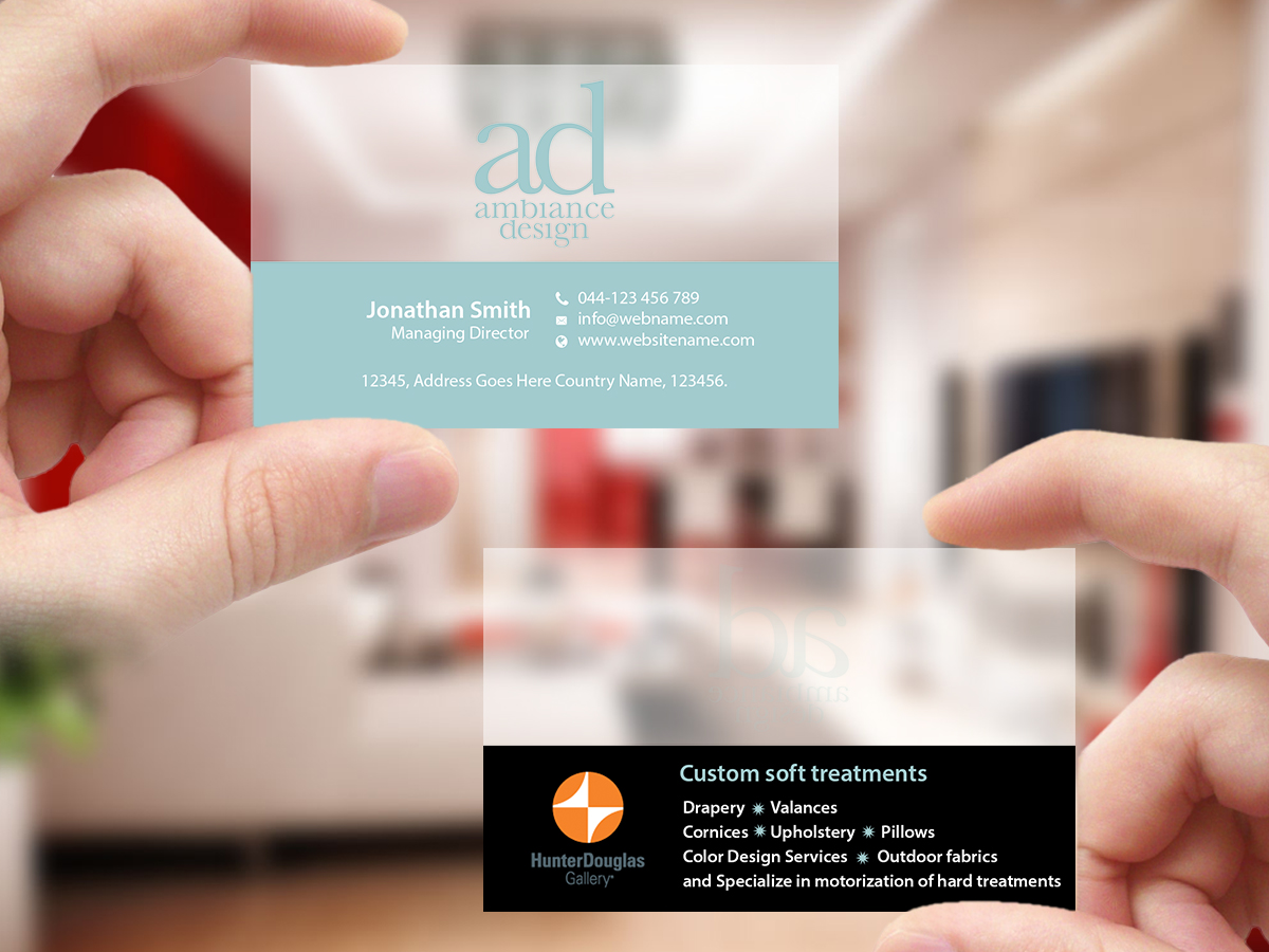 Business Card Design by Creations Box 2015 for ambiance design | Design #11030658