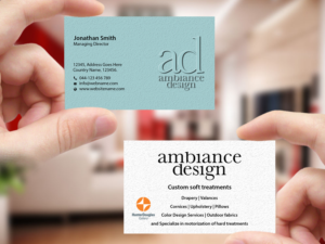 Design de Carte de Visite par Creations Box 2015 pour ambiance design | Design : #11030659