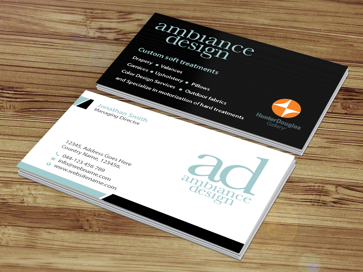 Business Card Design by Creations Box 2015 for ambiance design | Design #11030660