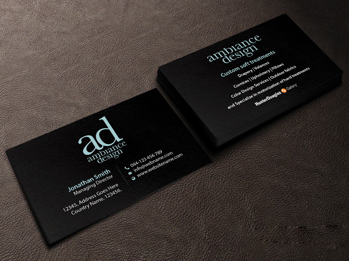 Business Card Design by Creations Box 2015 for ambiance design | Design #11030661