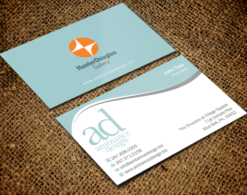 Business Card Design by Brand aid for ambiance design | Design #11027906