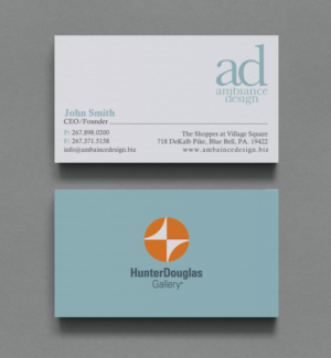 Design de Carte de Visite par chandrayaan.creative pour ambiance design | Design : #11025693