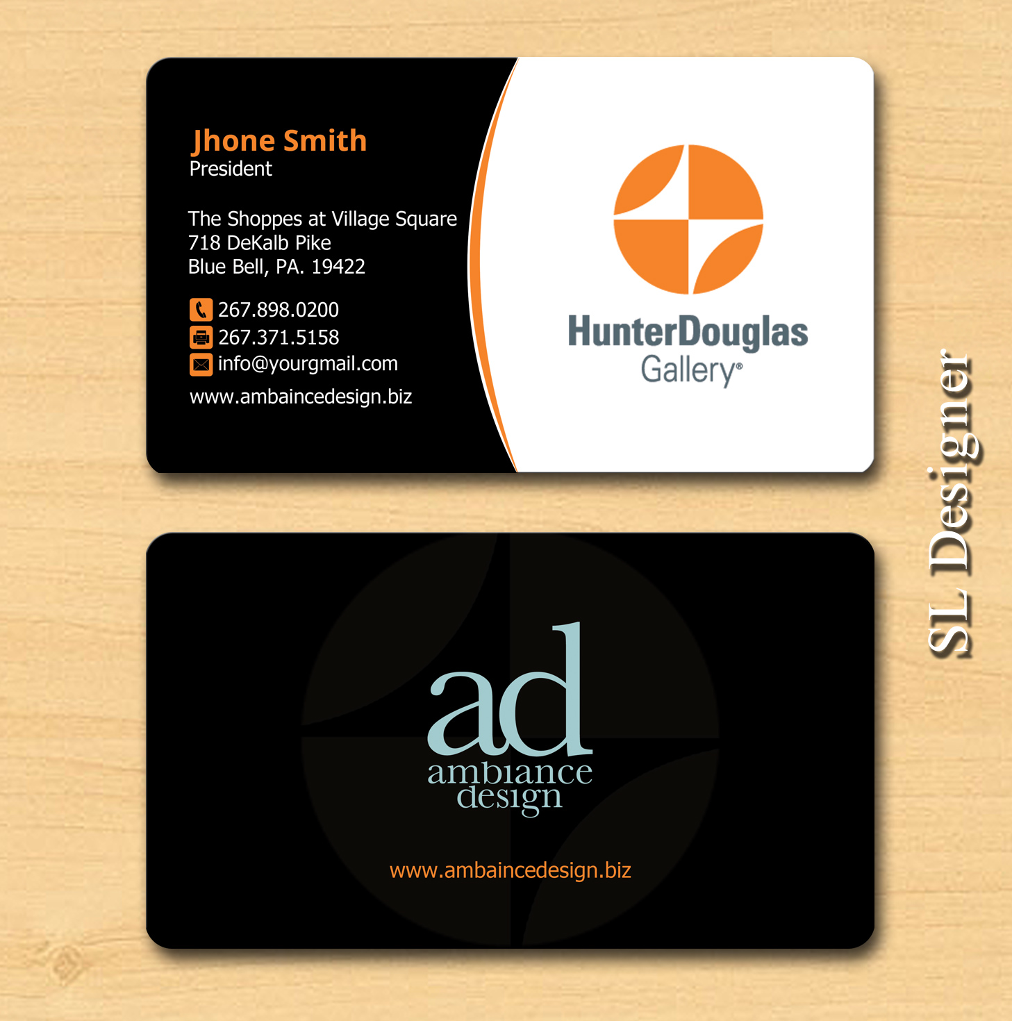 Business Card Design by SL Designer for ambiance design | Design #11025767
