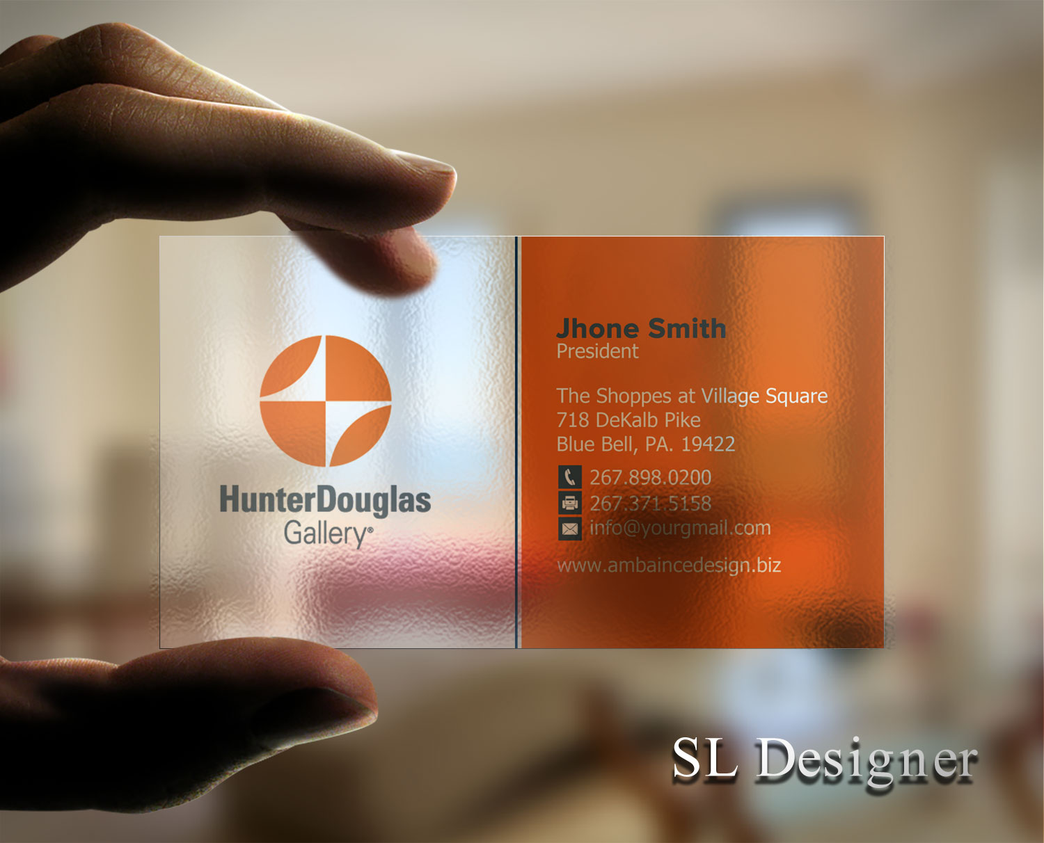 Business Card Design by SL Designer for ambiance design | Design #11025776