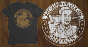 Humorous T-Shirt Design For Wine Blog