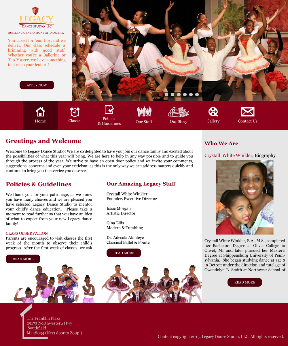 Web Design by Damodar Lohani for Legacy Dance Studio, LLC | Design #2281819